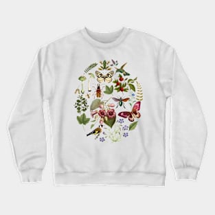 Forest Nature Illustrations Collage Crewneck Sweatshirt